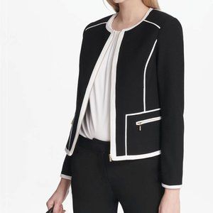 Calvin Klein Women's Contrast Trim Jacket Black Size 8